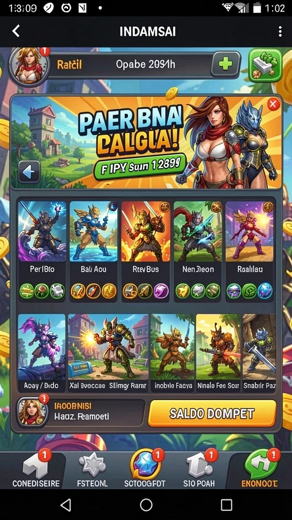 Tampilan menu yang intuitif dan mudah dinavigasi.