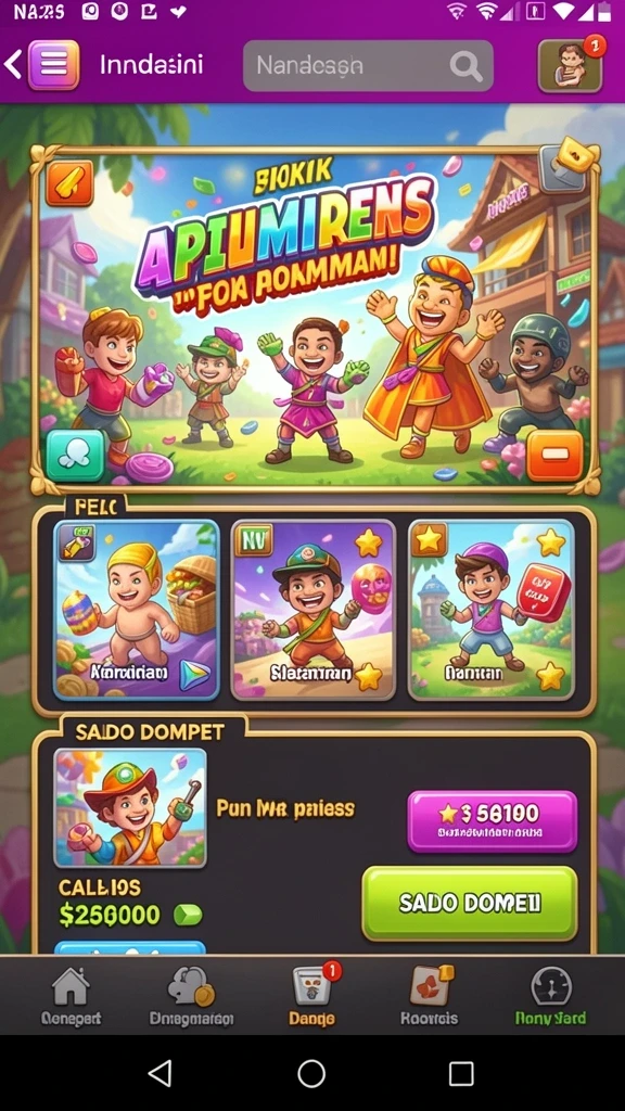 Tampilan level yang menantang dan penuh warna.