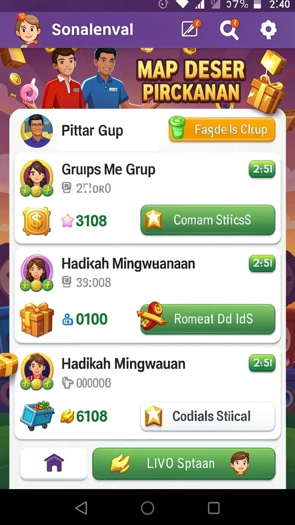 Fitur kompetisi yang memungkinkan pemain bersaing secara global.