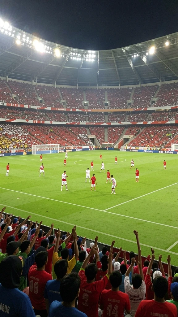 Visual yang indah dari arena pertarungan dalam game.