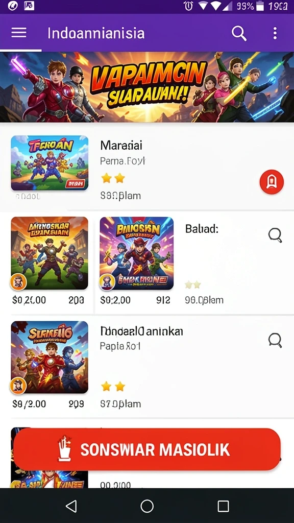 Ruang karakter dengan berbagai pilihan unik.