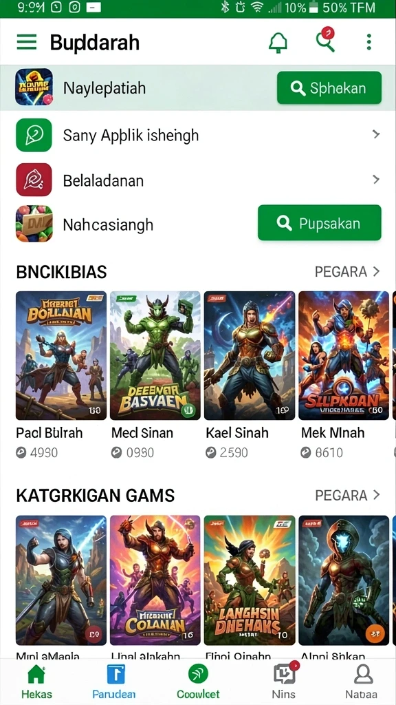 Tampilan awal permainan yang menarik dan informatif.